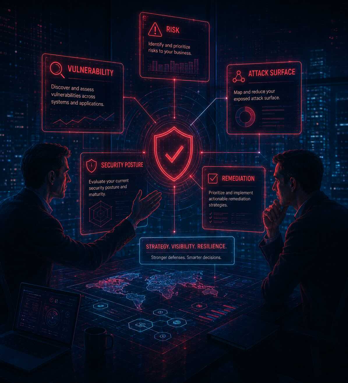 Illustration of a cybersecurity consulting session